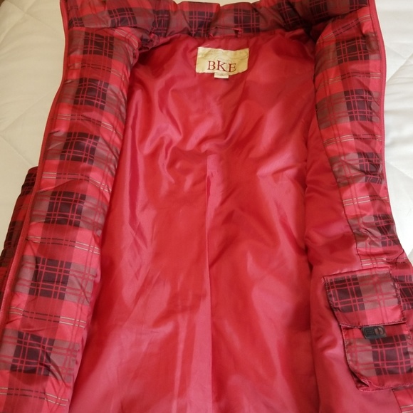 BKE Red Plaid Zip Front Puffer Vest M - Picture 5 of 8